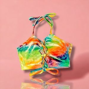Women's rainbow rave top (size: small)